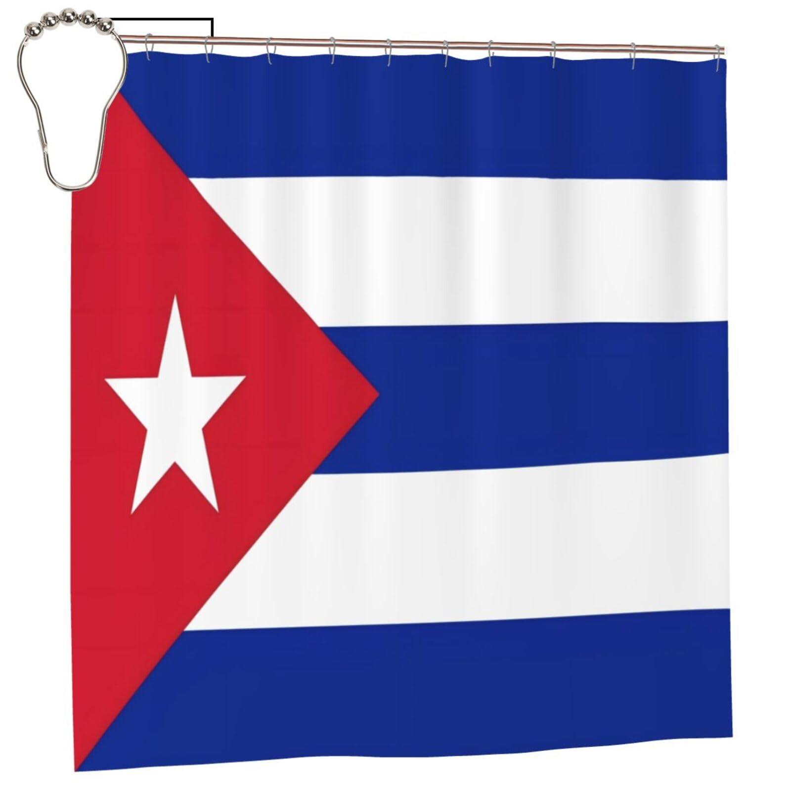 Klgrtjhk Iron Cuban Flag Shower Curtain 72X72in Bathroom Curtain﻿