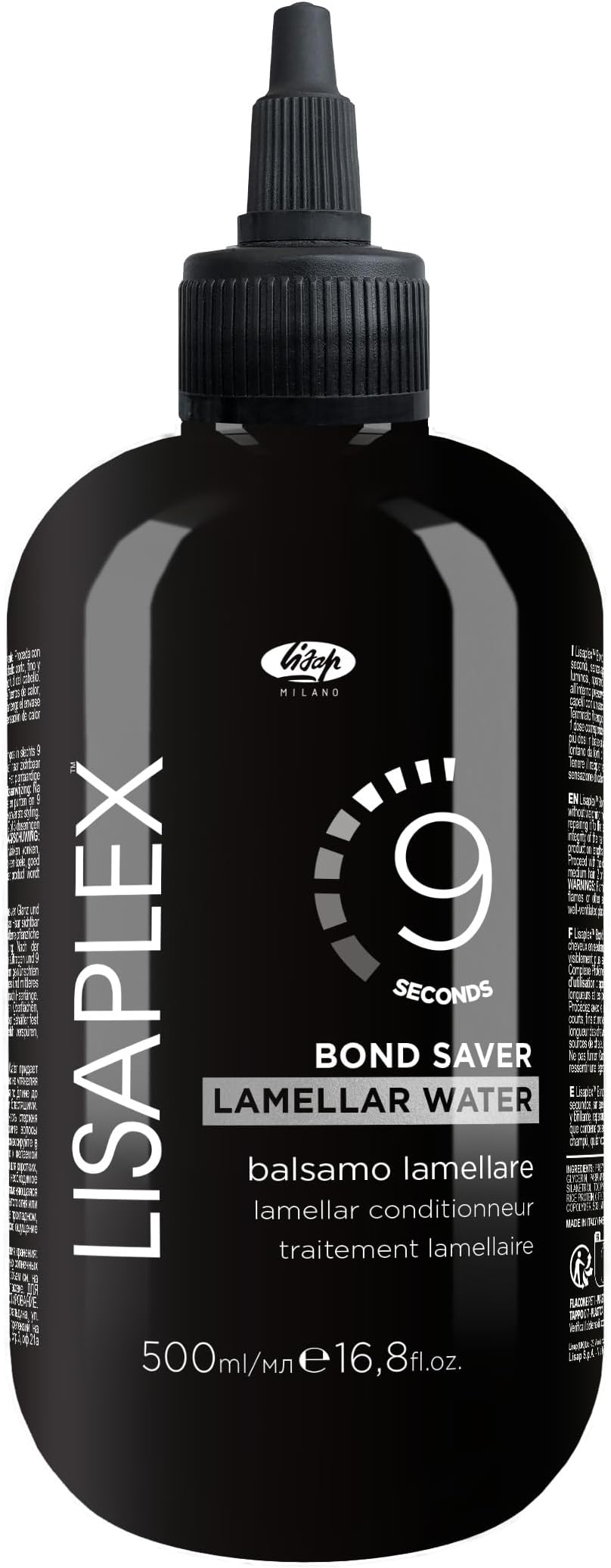 Lisaplex Bond Saver Lamellar Water for All Hair Types, 9 Sec Hair Repair, Detangling, Smooth Shine & Frizz Control, 16.8 fl oz