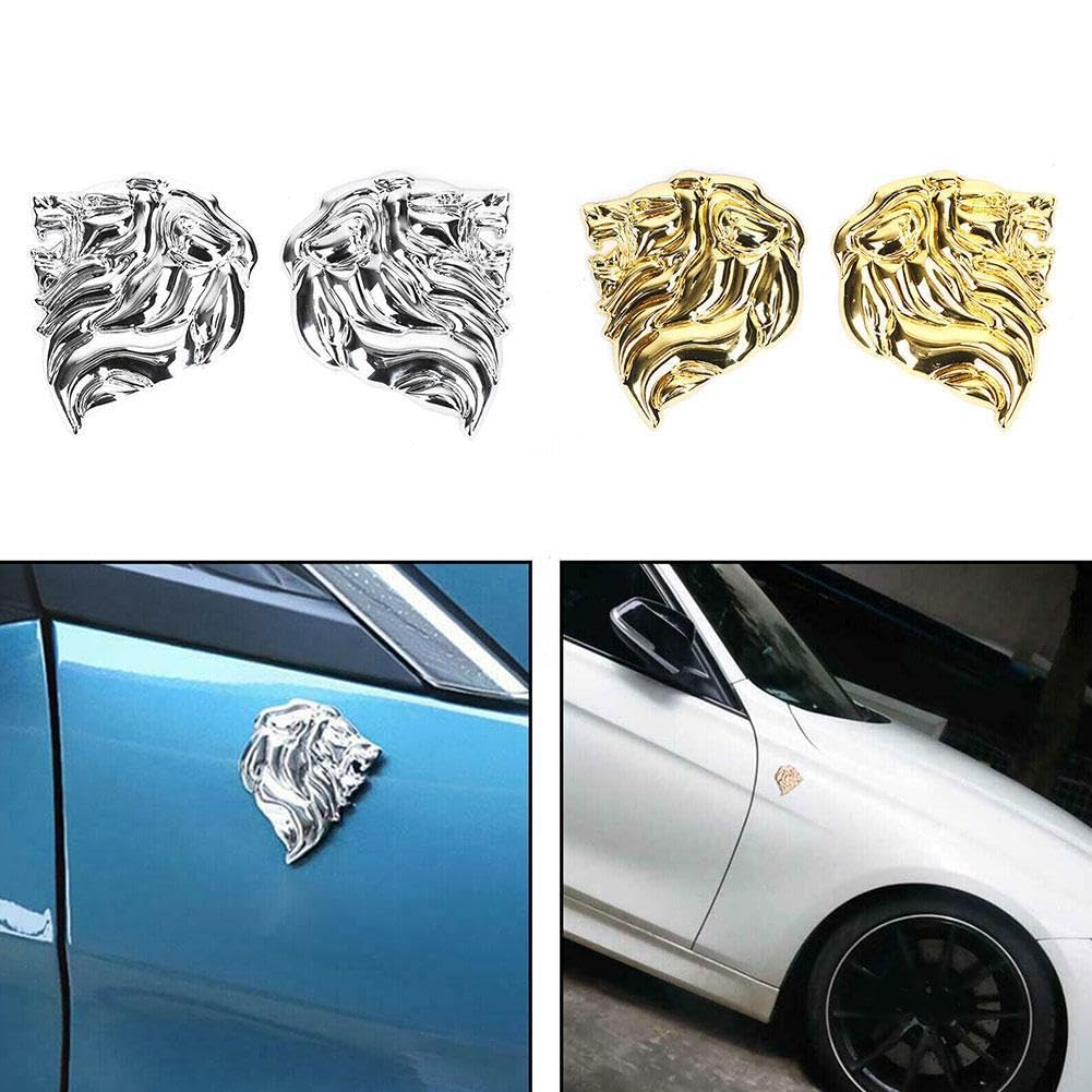 Aazon.co: Noizzy Lion Head Car Eble Pair - 3D Etal Lion Decal For - View #2