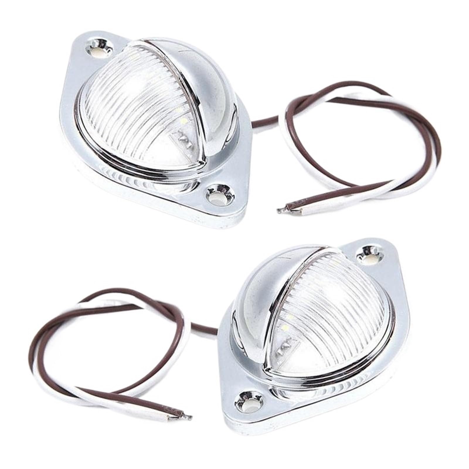 Conjunto piloto trasero coche Luces LED Universales Para Matrícula, Carcasa Cromada, 12V-24V, 0,06a, 5W, Para Coches, Camiones, SUV, Remolques, Furgonetas, Caravanas, 2 Uds