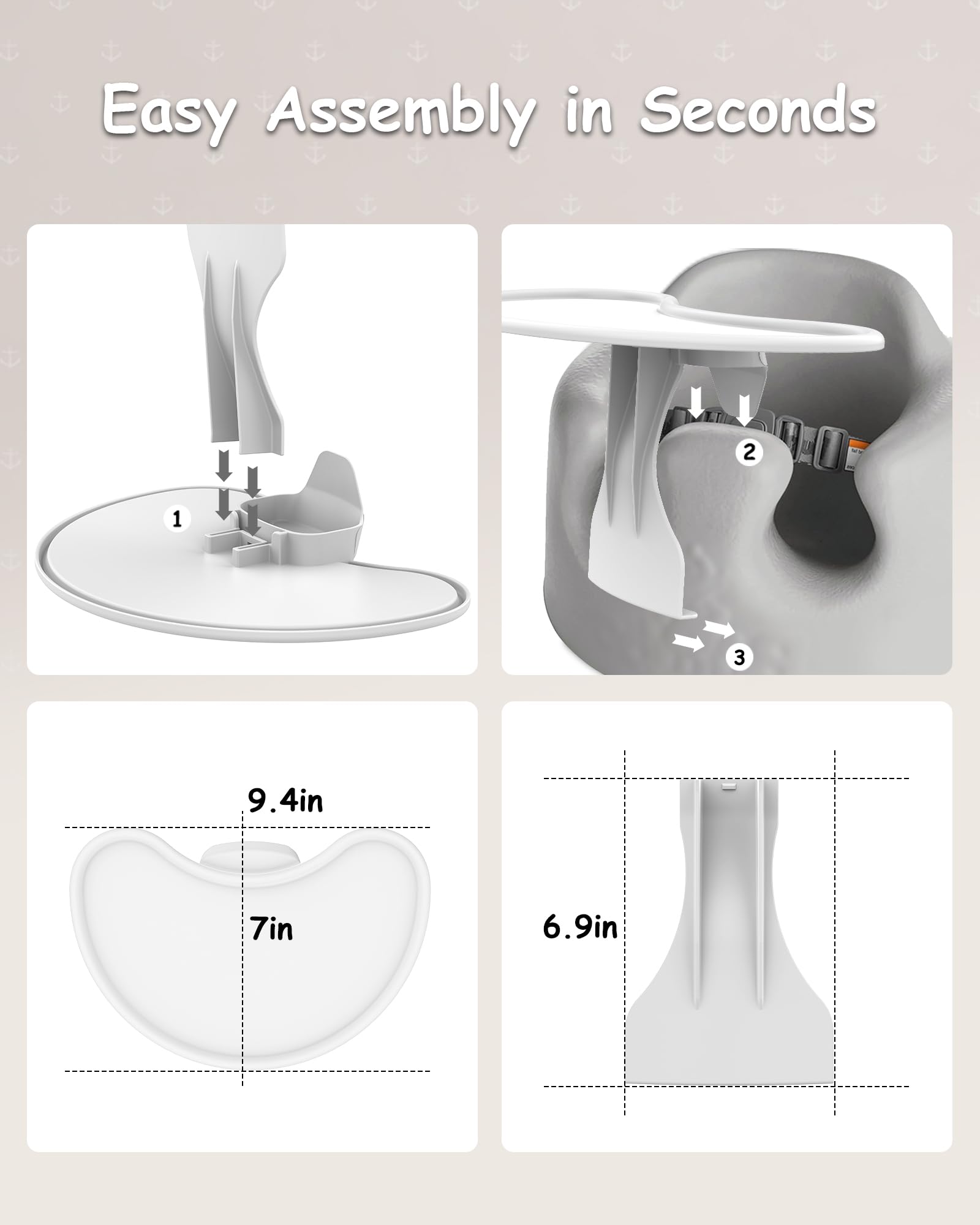 Accessorio vassoio compatibile con sedile da pavimento Bumbo
