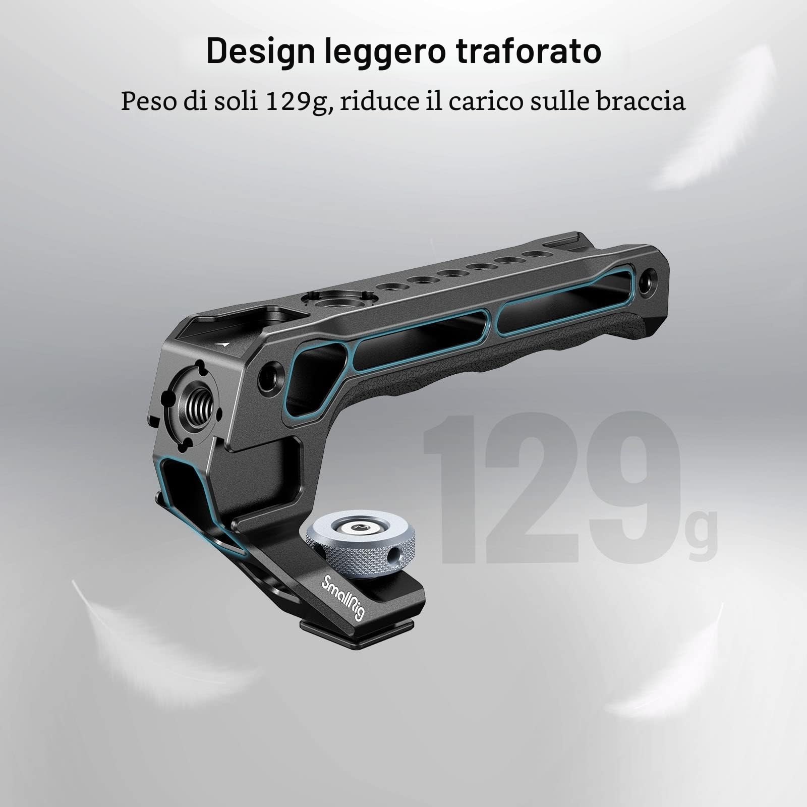 SMALLRIG Cold Shoe Top Handle, Impugnatura Leggera per Gabbia per Fotocamera, Universal Video Rig - 3764