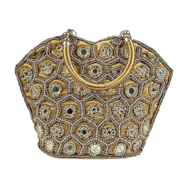 Rajasthani Style Royal Clutch Batwa Bag Khajoor Wristlets Ethnic Potli For Women's Zari Work Potli Bridal Potli dussehra/Diwali Earring Gift For Girls, GirlFreind, Mother, Sister, Lover