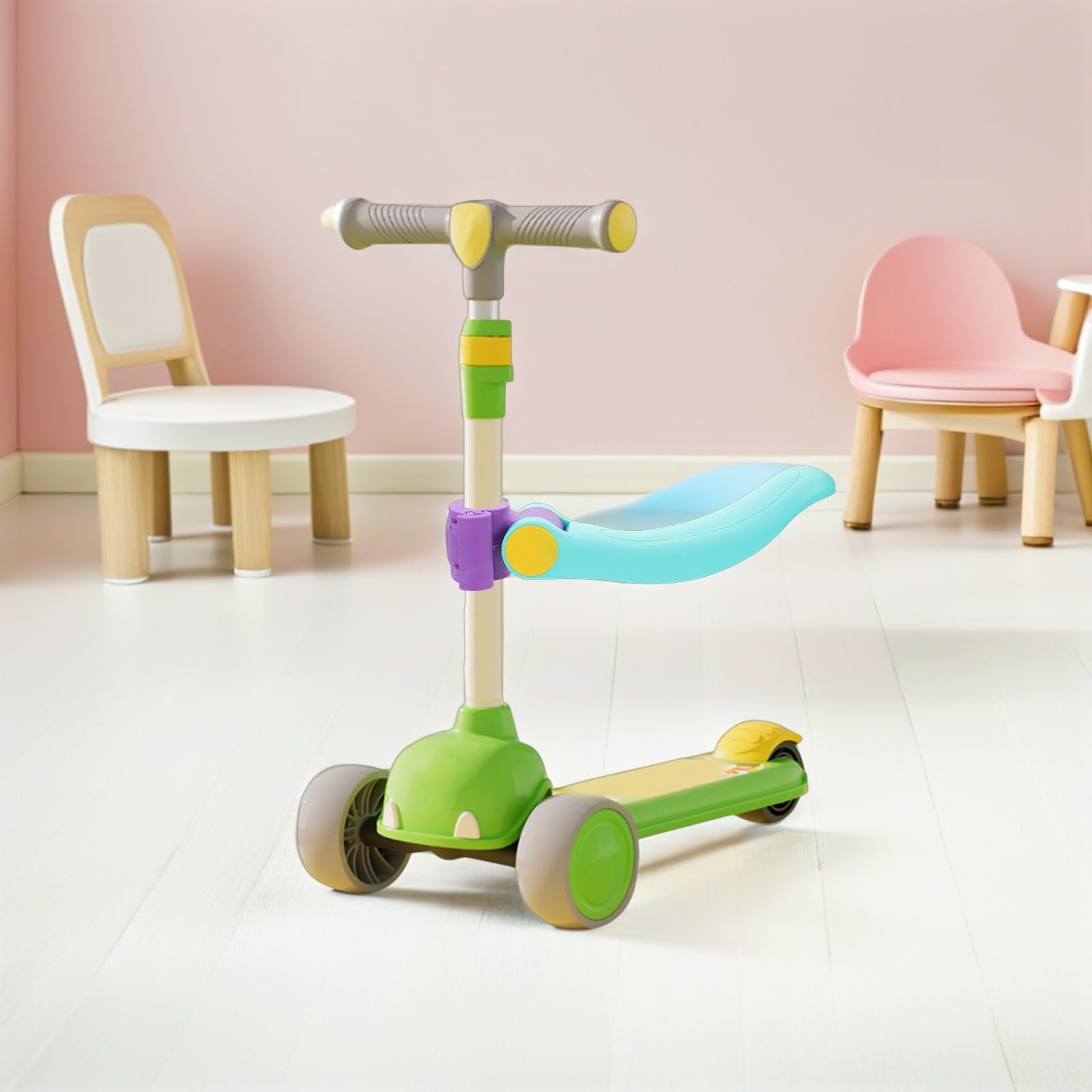 PartyKindom Sedile per Scooter Rimovibile e Pieghevole Cuscino Comfort Aggiuntivo Accessorio per Scooter e Giallo