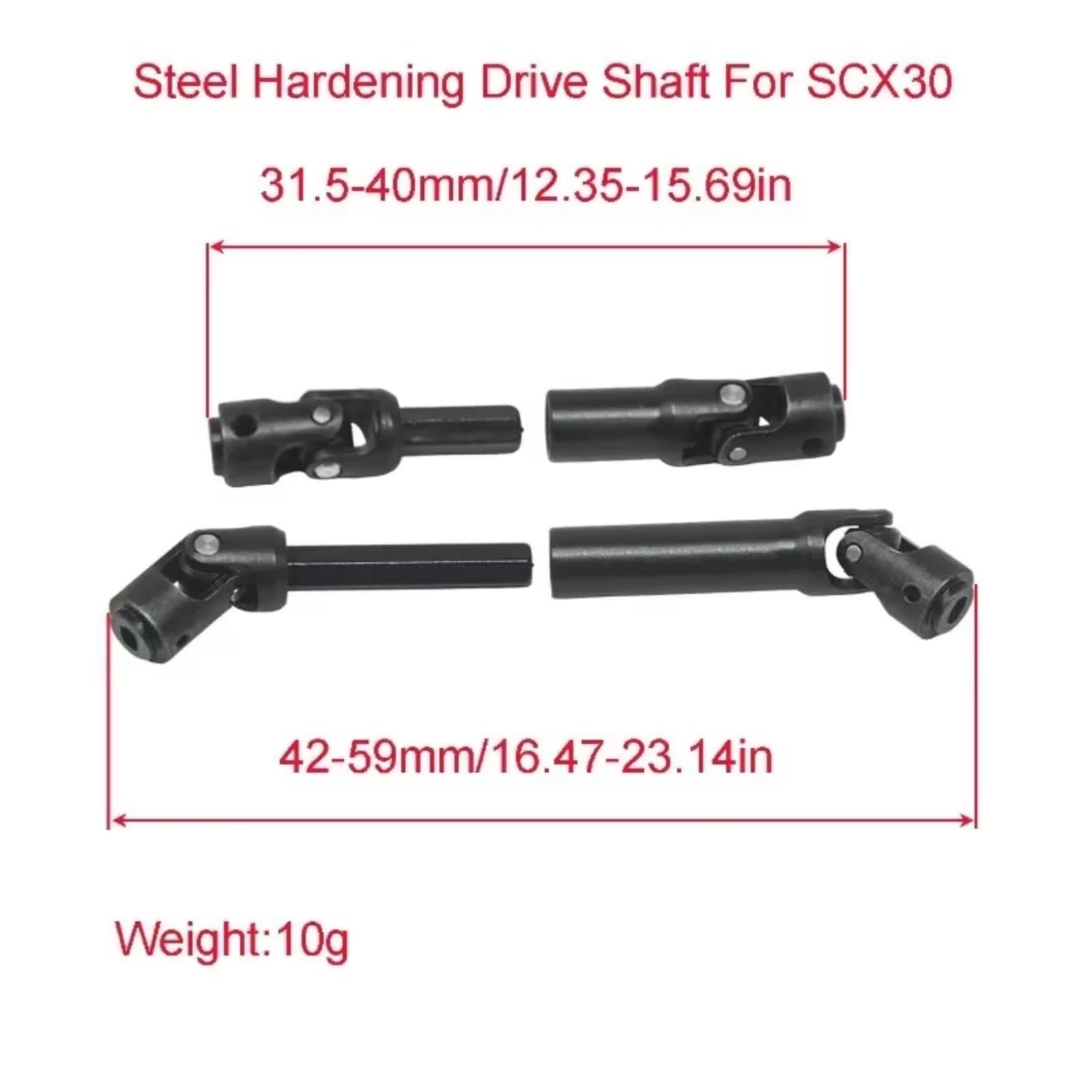 para Axial SCX30 1/30 RC 2 Uds Ejes De Transmisión Acero Duro