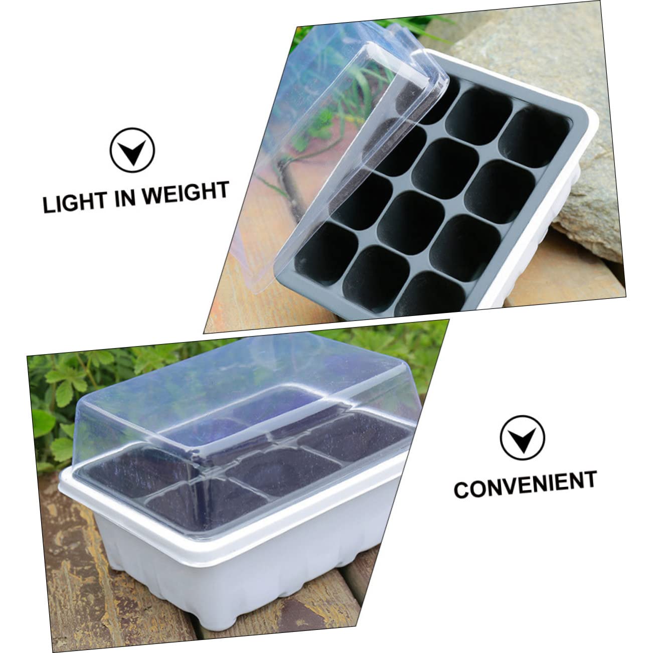 Hemobllo 12pezzi Vassoi per Germinazione Piante per Avviamento Piante e Coltivazione Serra Leggeri e Facili da Usare Perfetti per Verdure e Succulente