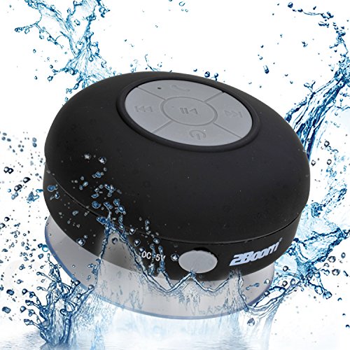 2BOOM Aqua Jam Portable Bluetooth Wireless Water Resistant Shower Speaker with Suction Cup Black
