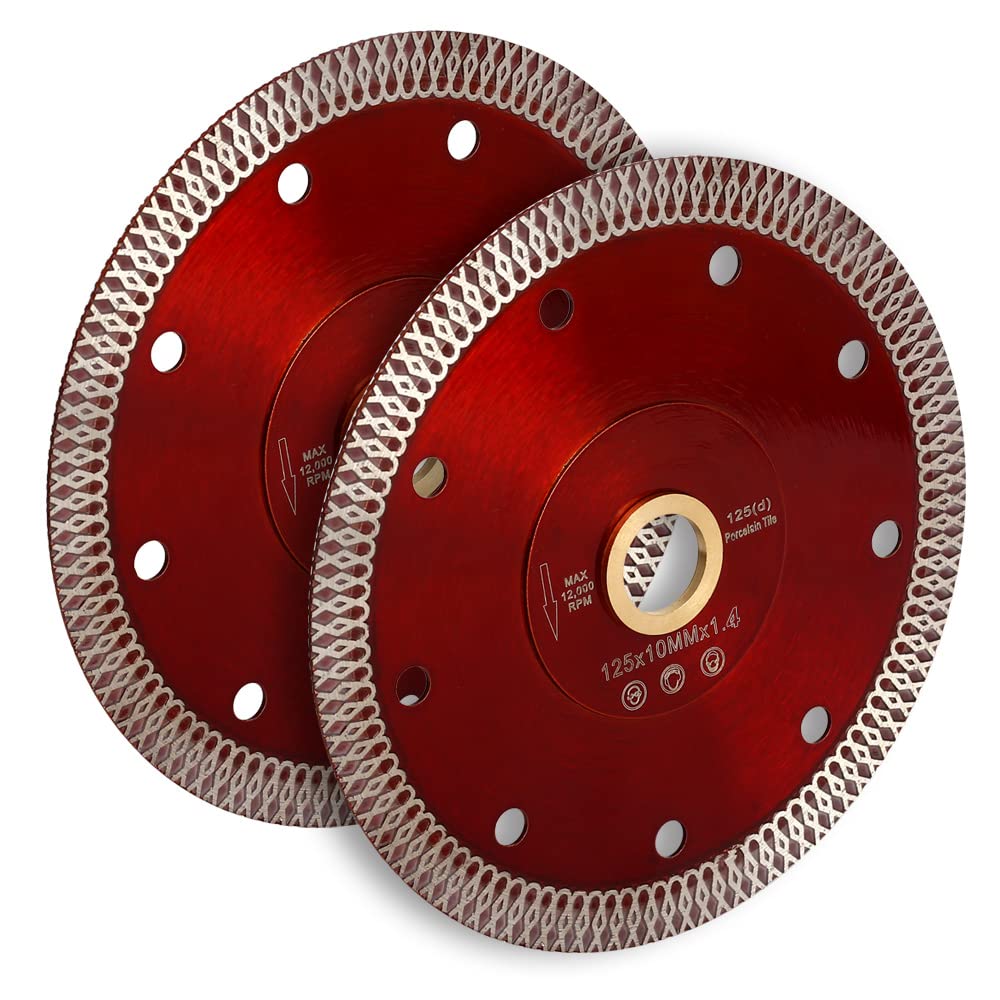 YIJING 2Pcs/Lot 5” Super Thin Diamond Saw Blade Porcelain Tile Blade for Cutting Stone Ceramic Tile (5”-2pc)