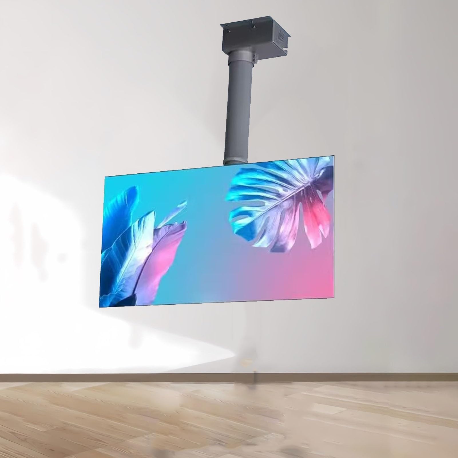 Soporte motorizado para TV - Soporte de Techo motorizado, Elevador eléctrico de TV de Altura Ajustable con Control Remoto, Elevador eléctrico telescópico para TV, compati