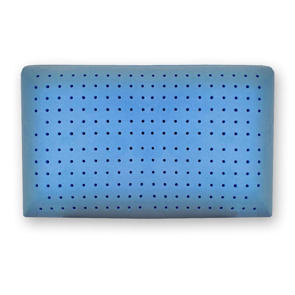 Comprarredo Coppia Cuscini saponetta Memory Polar gel forato traspirante, alti 16cm, 72x42cm, antiacaro con federa in cotone