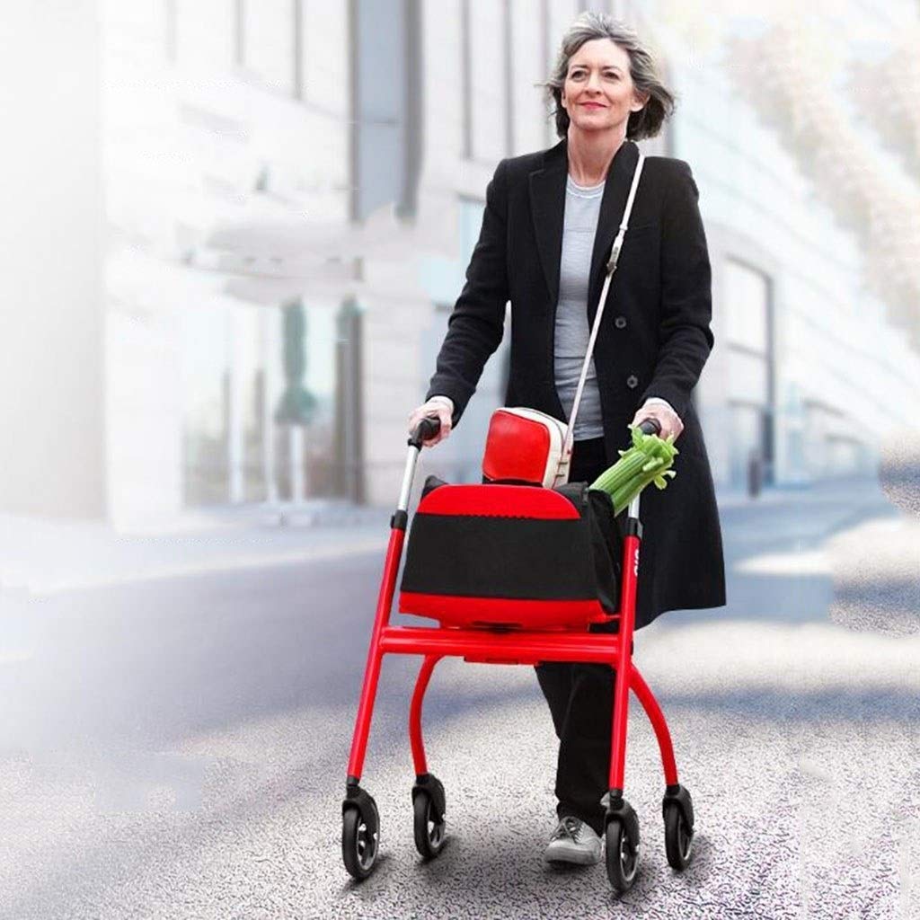 Standardowy chodzik dla osób w podeszłym wieku chodzik czterokołowy składany przenośny wózek na zakupy kule ułatwiają chodzenie ergonomiczne prezenty do chodzenia wygodna rocznica vision