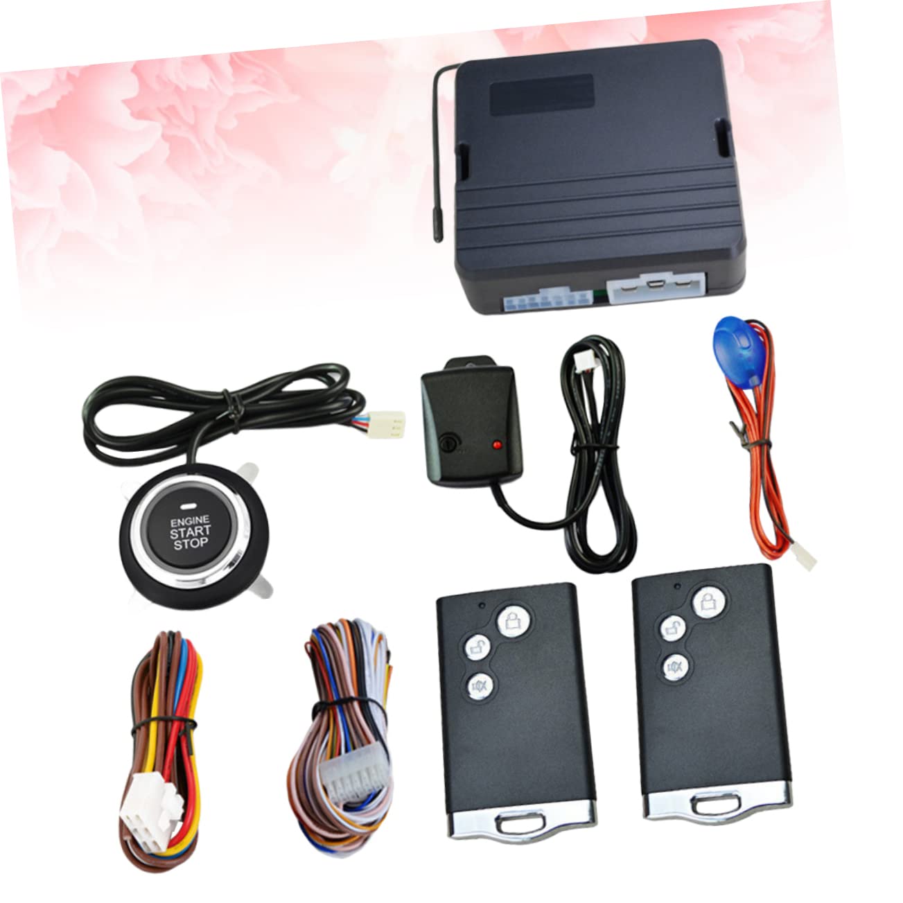 Ciieeo Alarme Antivol pour Voiture Système D'allumage Moteur 12v, Télécommande à Bouton-poussoir, Détection de Vibration et Verrouillage Automatique Abs pour Sécurité Automobile