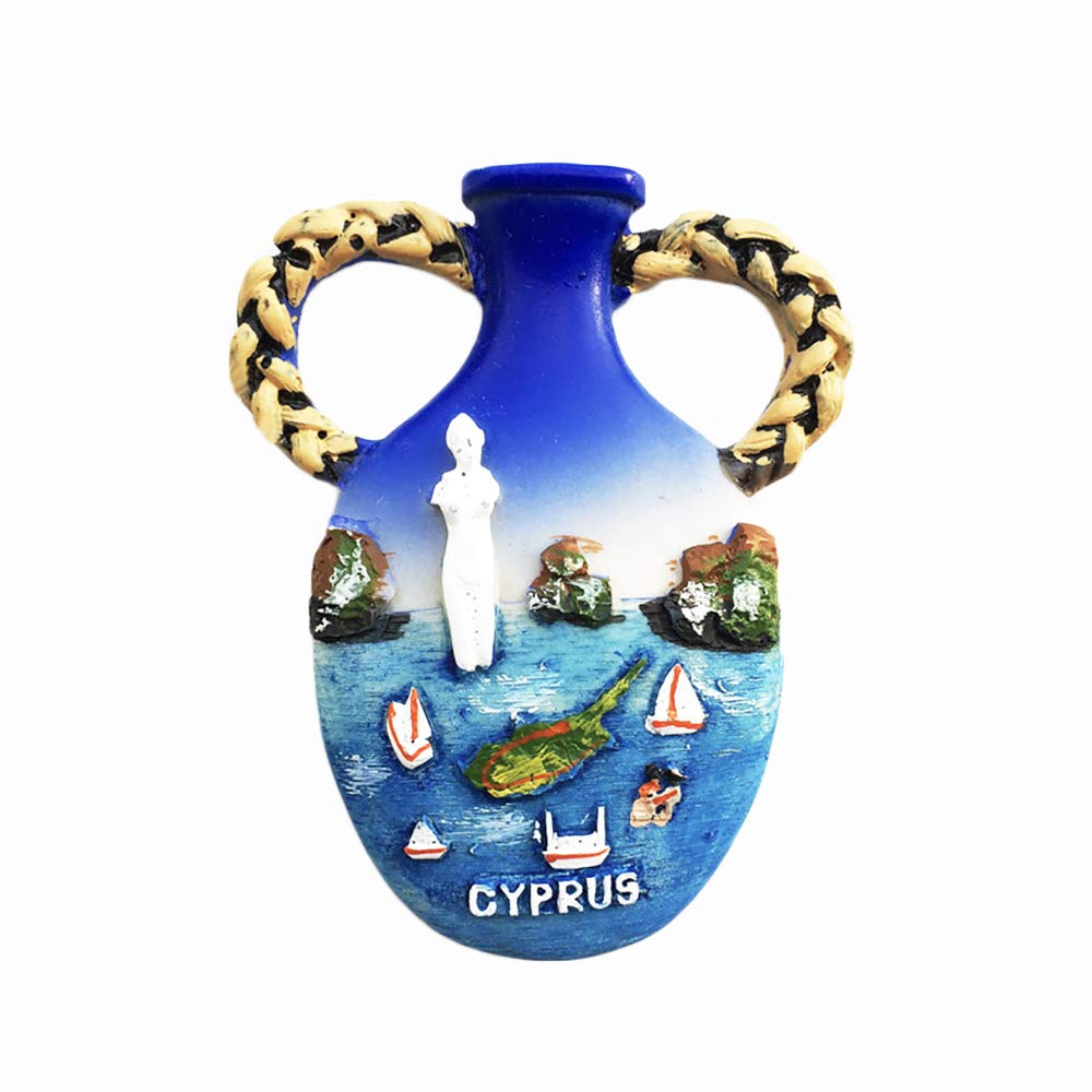 Wedarego Cyprus 3D Map Bottle Refrigerator Magnet Resin Travel Souvenirs,Handmade Home & Kitchen Decoration Fridge Magnet Collection Gift
