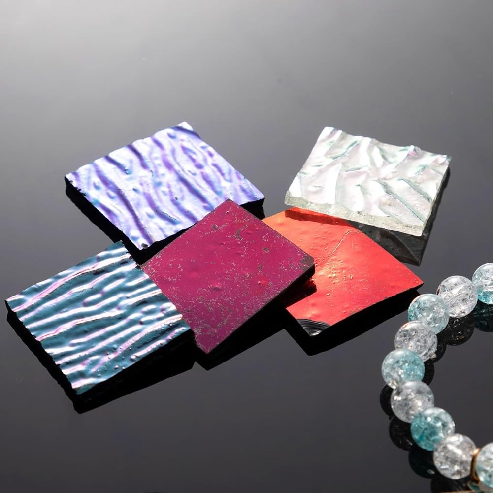 Fusible Dichroic Glasreste Assortiert 4 für Mikrowelle für Fusing-Ofen, Irisierende Effekte Materialien für Schmuckherstellung