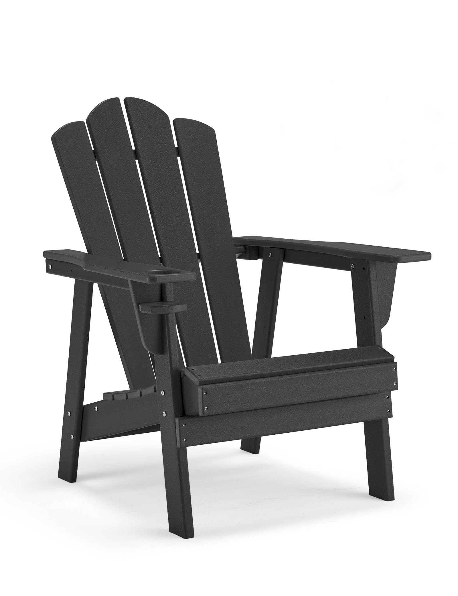 BUPPLEE Adirondack Chair with Cup Holder, 450 LBS Heavy Duty HDPE Poly Lumber Fire Pit Chair, All-Weather Resistant Plastic Adirondack Chairs for