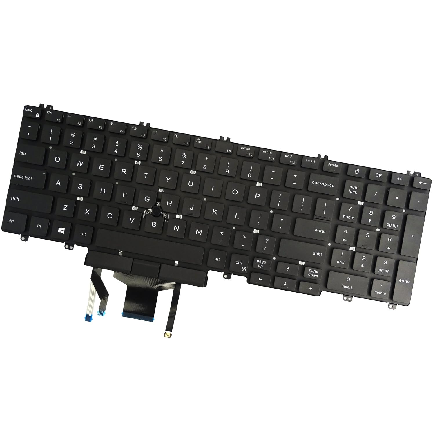 Dla Dell Latitude 5500 5501 5510 5511 Precision 3500 3501 3540 3541 podświetlana klawiatura (US, podświetlenie)