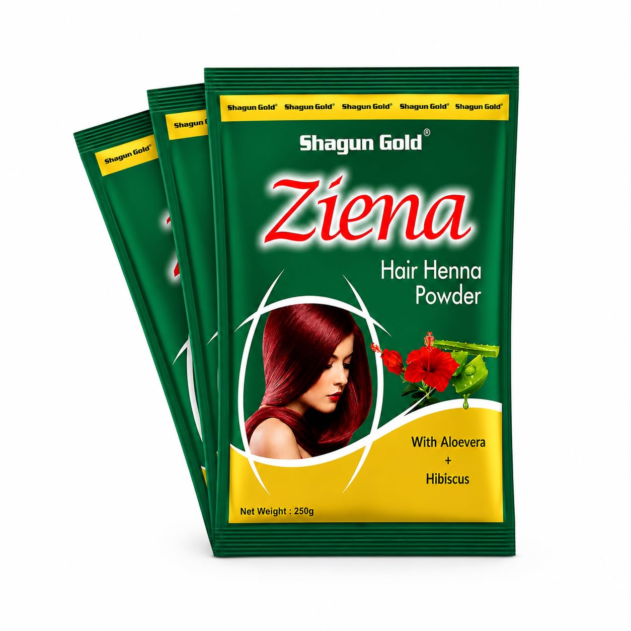Shagun Gold Ziena Hair Henna Powder 250 gm x 3 (Pack of 3) || With 10 Indian Herbs – Amla, Shikakai, Brahmi, Neem, Reetha & Tulsi || Herbal Hair Colour & Conditioning Powder || Total 750 gm-image-9