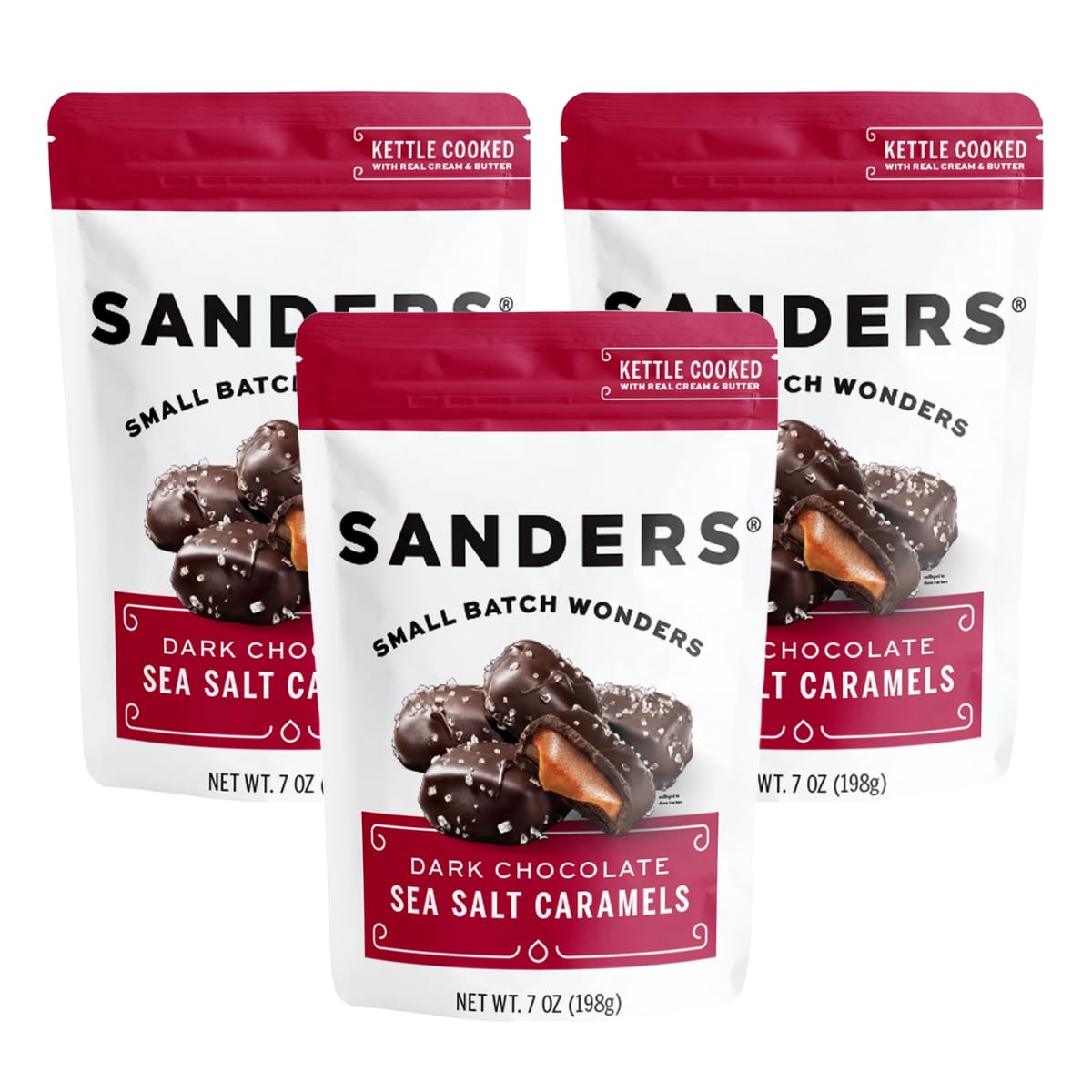 Dark Chocolate Sea Salt Caramels 3-Pack (3 x 7 oz. pouch)