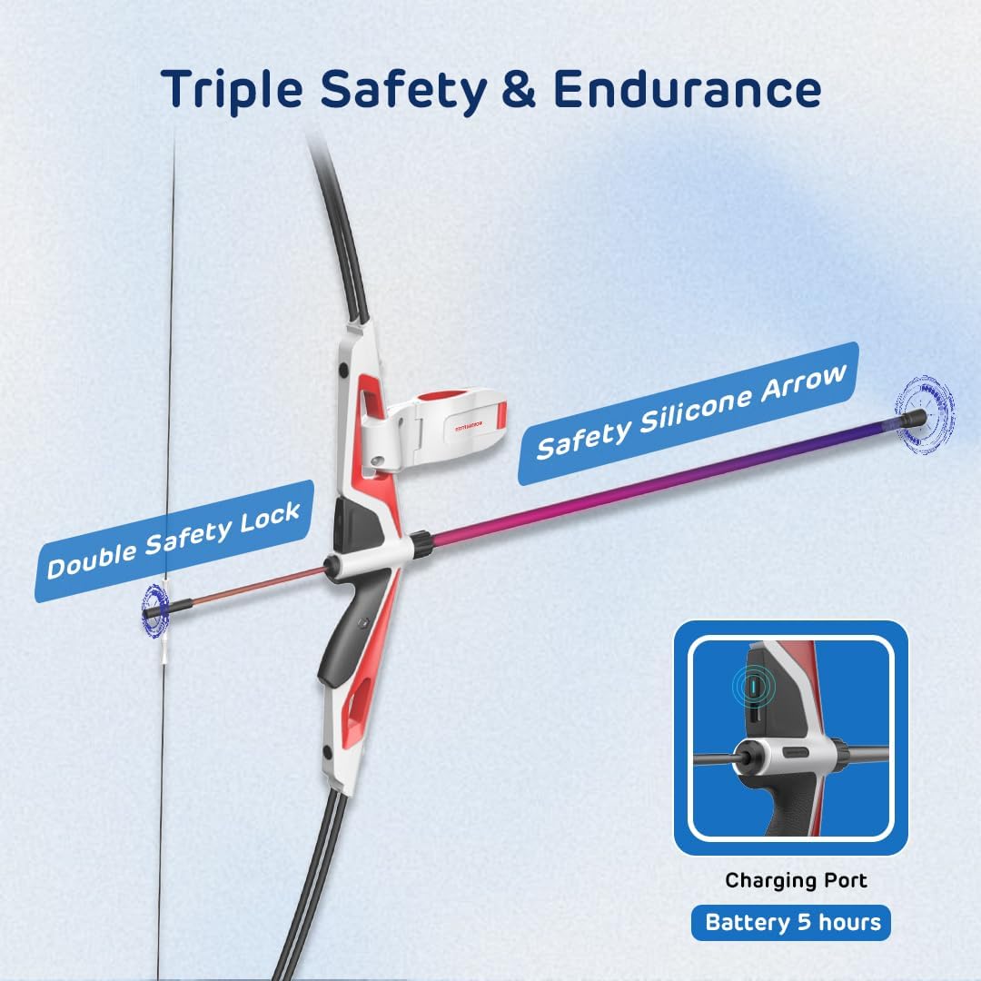 Artemis Smart Virtual Archery System Realistic Recurve Bow Arrow VR Training Indoor Home Shooting immersive Experience Wireless Compatible Projector TV Auto-Nocking Workout