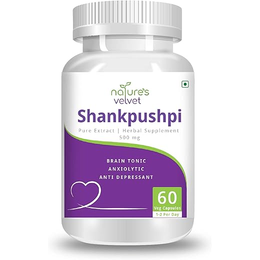 Natures Velvet Shankpushpi Extract 500mg 60 Capsules