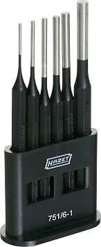 Hazet 751/6-1 Drift Pin Set 518 g pin punch equal length 6 pieces net weight (kg): 0.52 kg number of tools: 6