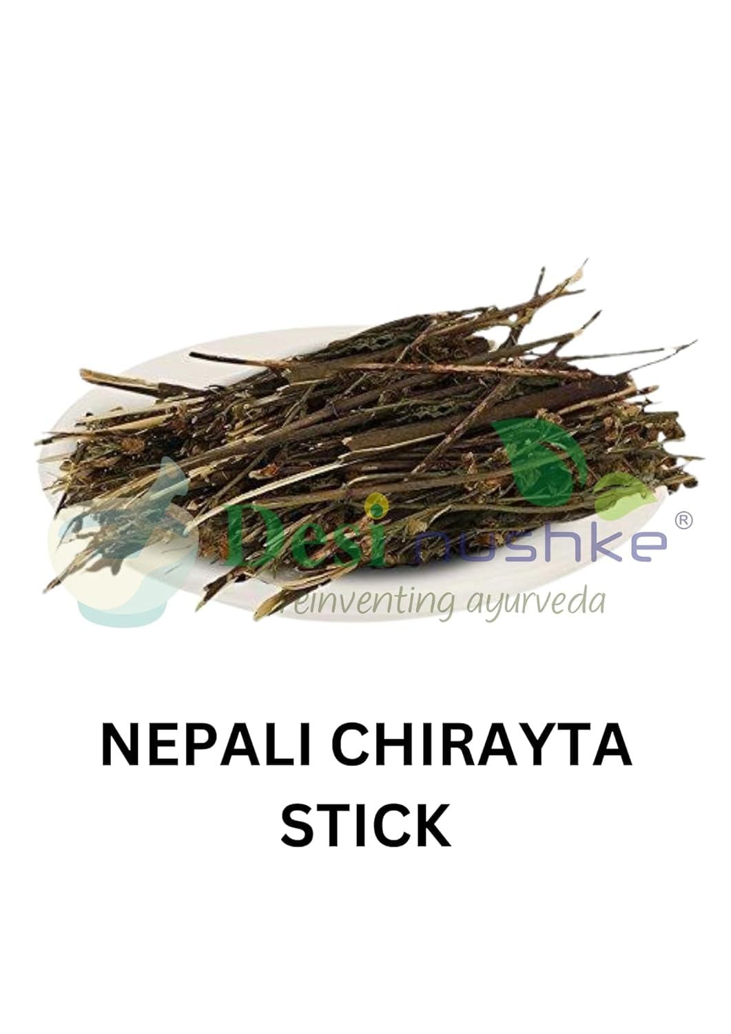 Desi Nuskhe Nepali Chirayata Stick |100 GM | Chirata asli | Vellarugu | Nepali Whitehead | Chirayata | Andrographis Paniculata | Chota Bitter Stick | Chiraita Nepali | Enicostemma Littorale — Amazon image 3