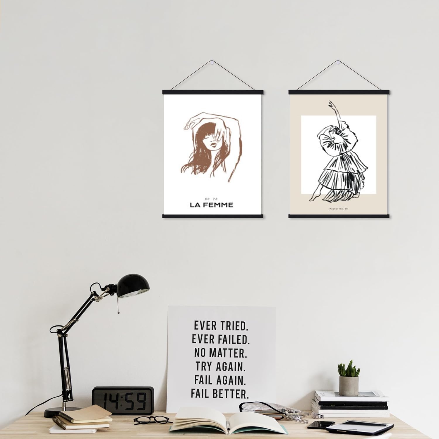 HEART ART Magnetic Poster Hanger Frame,20x30,20x24,20x28 Poster Frame Wood Wooden Magnet Hanging Kit for Walls Map Canvas Artwork (Black,3 PACK)