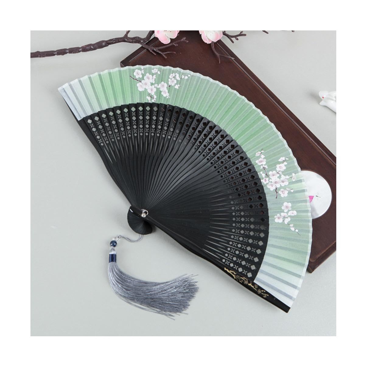 METTEOR Folding Fan Folding Fan Japanese Woman Portable Fan Ventilatore Chinese Hanfu Classical Photography Props Tea Pot
