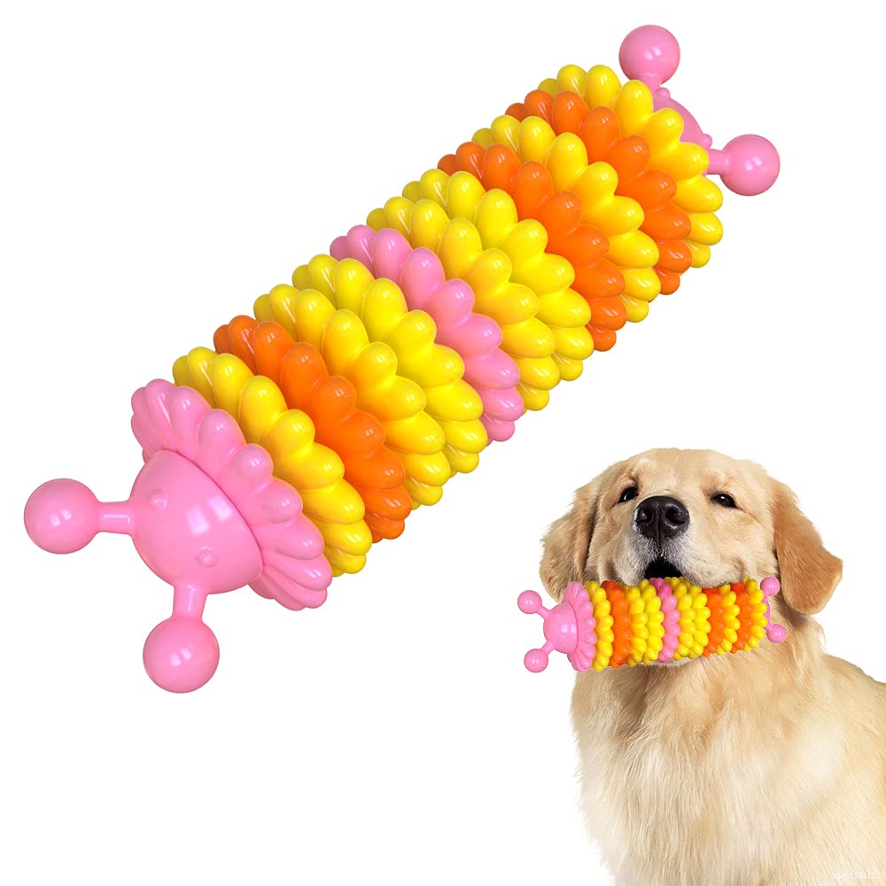 TIANHAO Dog Toys for Aggressive Chewers, Indestructible Teeth Cleaning Dog Chew Toys for Small Medium Large Breed Dogs, Outdoor Interactive Puppy Chew Toys for Training, Pink