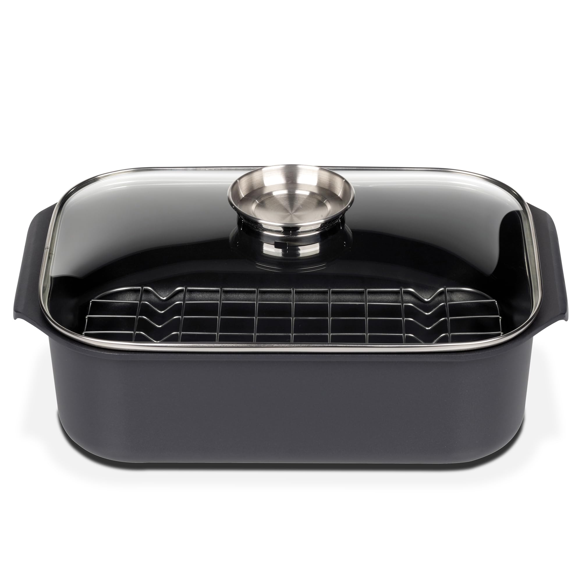 Rôtissoire rectangulaire GSW en aluminium noir plat de cuisson 40x26 cm