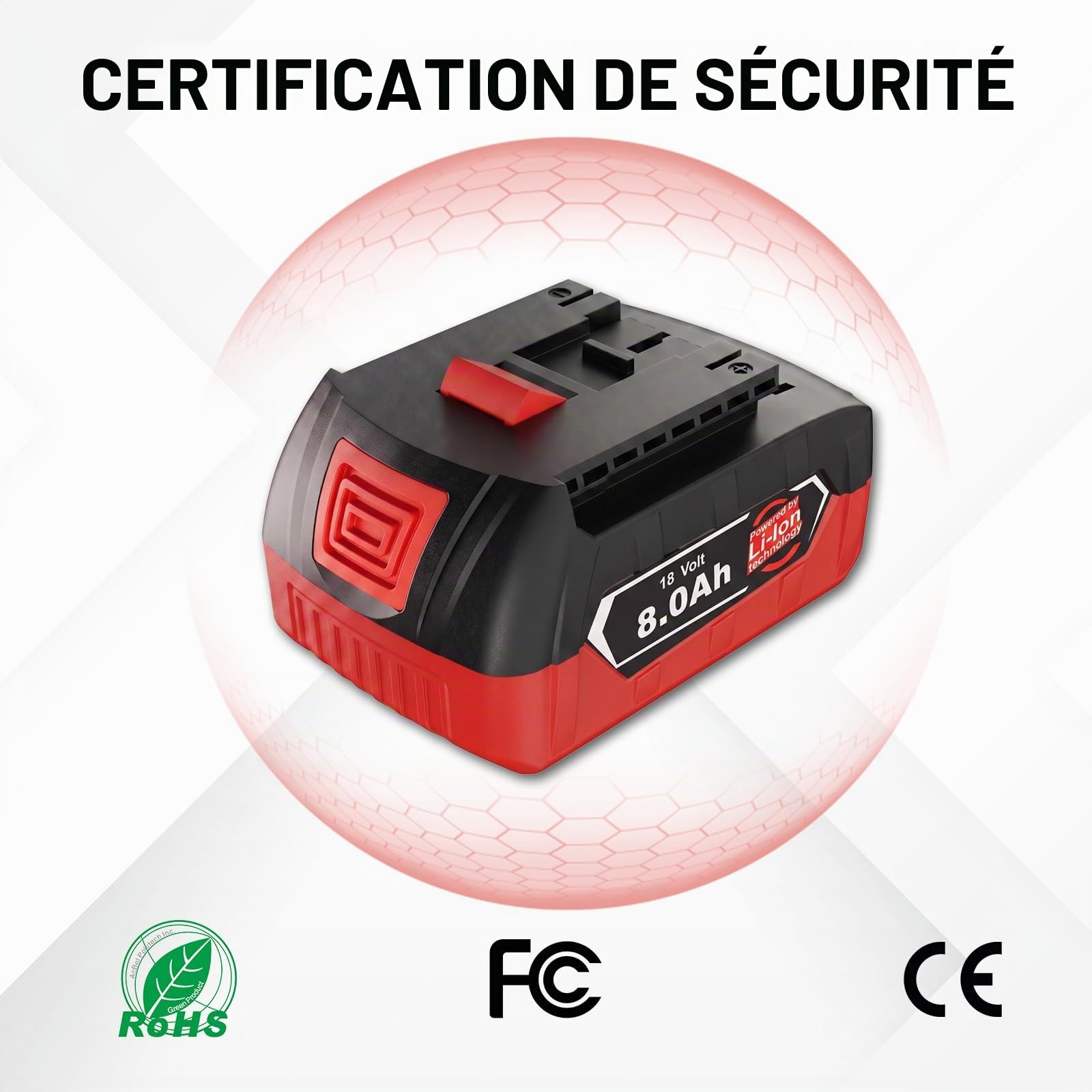 2 X 8000mAh Compatible avec Bosch Professional 18V Système GBA Batterie