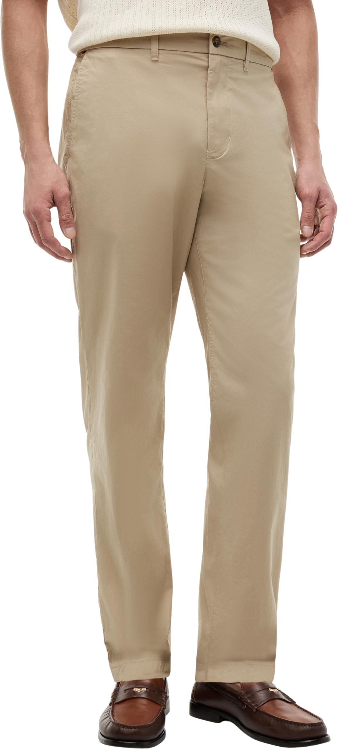 Tommy Hilfiger Herren Chino Hose Harlem Poplin Tapered Fit, Beige (Sandalwood), 30W/32L