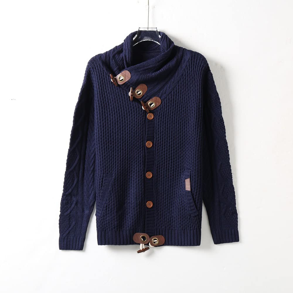 Suéter de punto de invierno con cuello alto para hombre, suéter térmico de invierno, atuendo casual