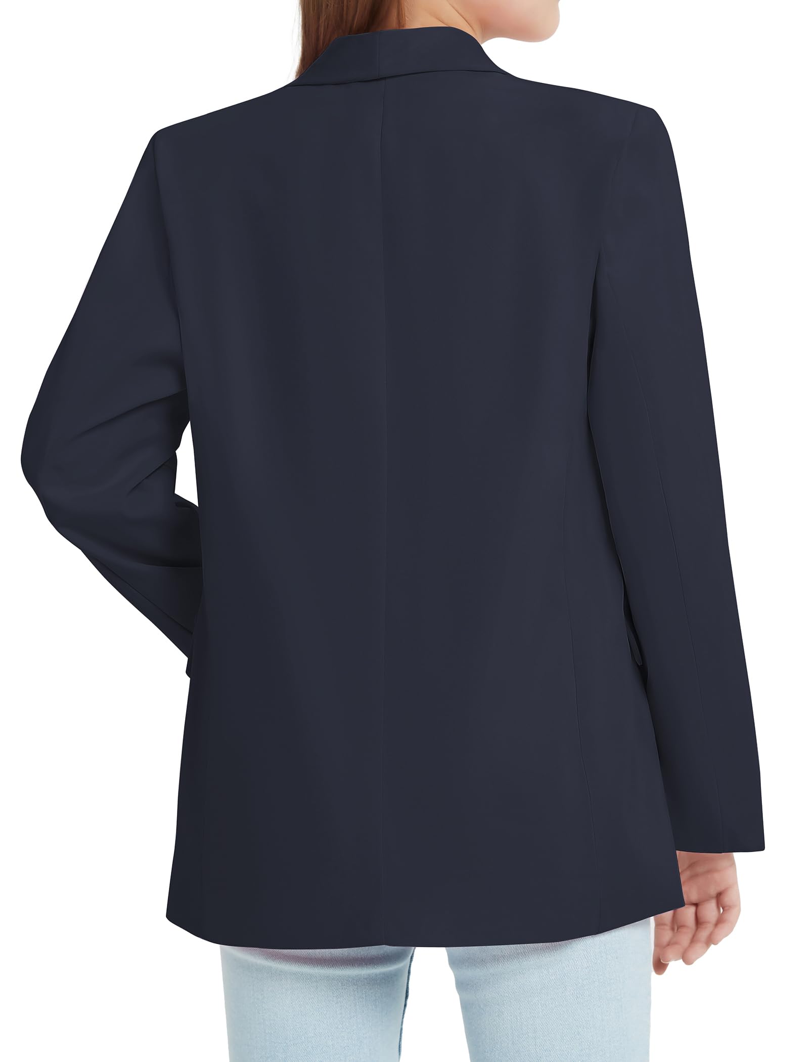 Exarus Girls Blazer Jacket Teen Suit Long Sleeve Shawl Collar