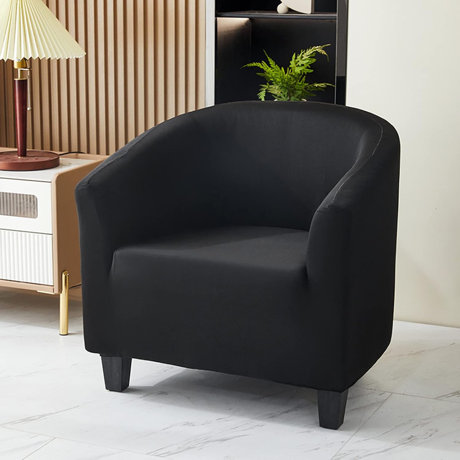 Club Chair Slipcover 1 Piece, 1 Seat Non-Slip Tub Chair Cover Stretch Dust Proof Couch Cover Removable & Washable Armchair Sofa Slipcover-A