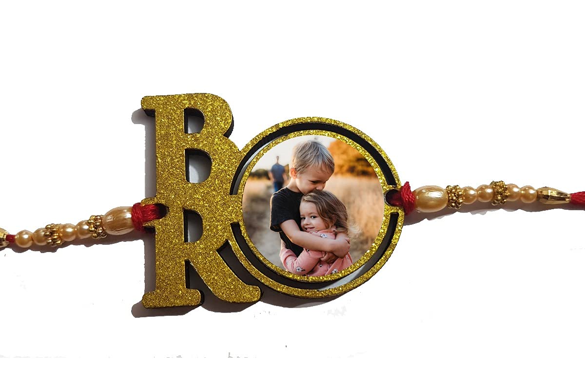 FUN2SHH CASESMens Bro Customized/Photo Printed/Personalized Glitter Rakhi, Photo Rakhi For Brother