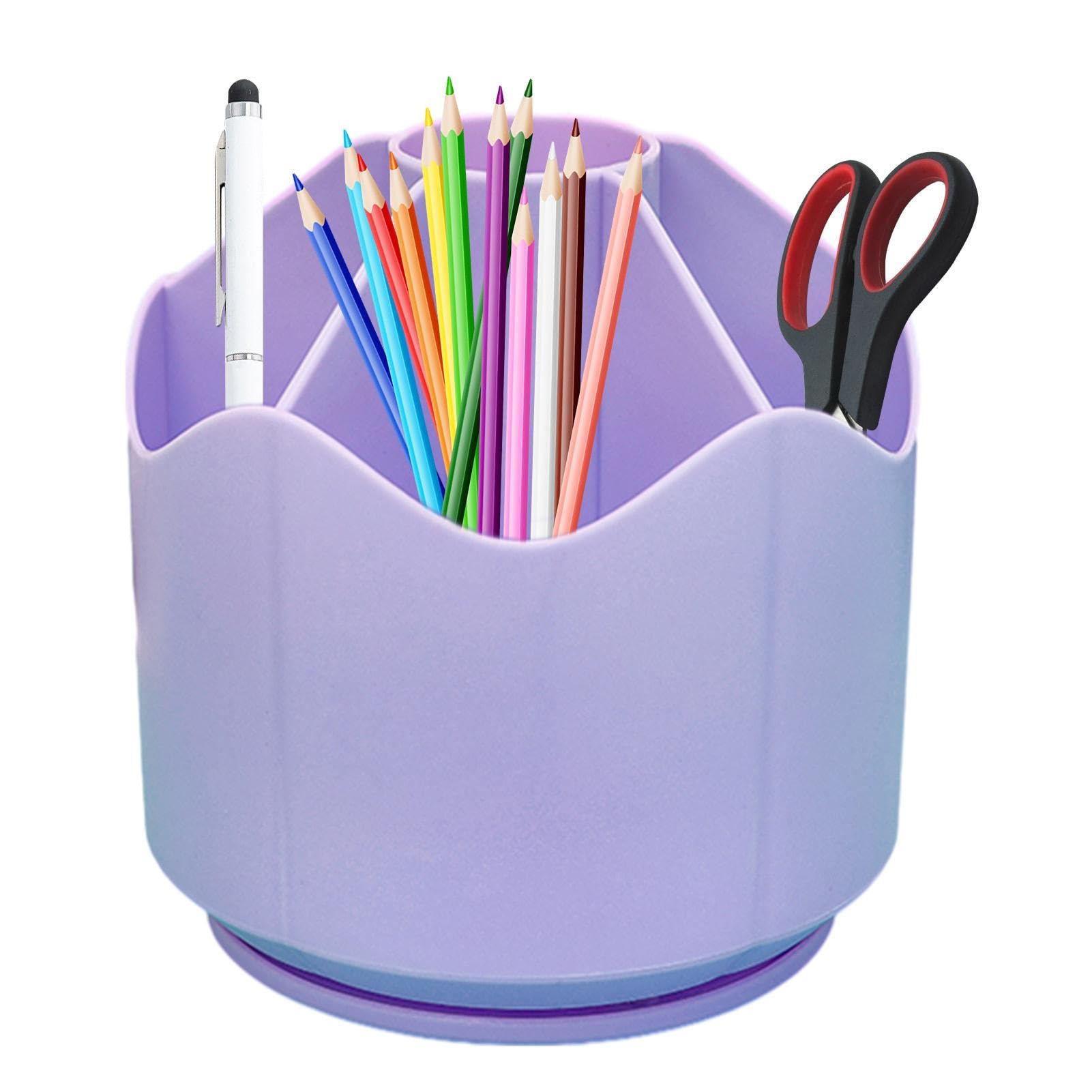 Geruwam Desk - Rotating Desk | Storage Supplies Stationery Desk, Organizer Rotating Pencils Desk For Offices