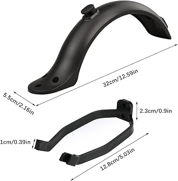 Flylin Scooter Rear Fender, Replacement Mudguard Bracket(Black) | with Screws Hook and Tail Light, Compatible for M365 Electric Scooter Accessory