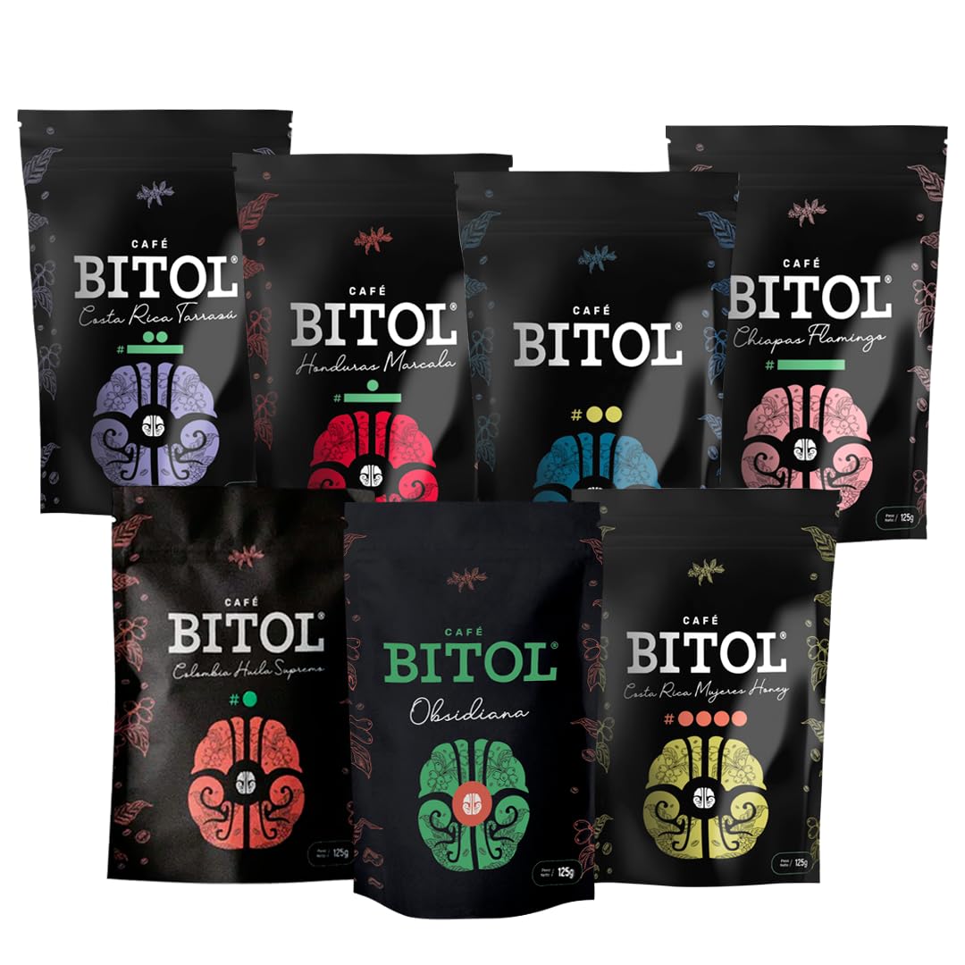 Pack Transformación | Pack K'UU | 7 Cafés de Especialidad 125 g c/u | Costa Rica, Guatemala, Honduras, Cuba y Colombia | 100% Arábica, Origen Controlado | Aromas Envolvente | Pureza y Equilibrio