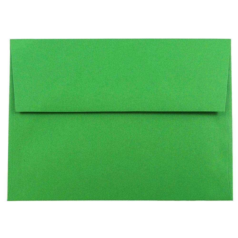 JAM PAPER A7 Colored Invitation Envelopes - 5 1/4 x 7 1/4 - Green Recycled - 50/Pack