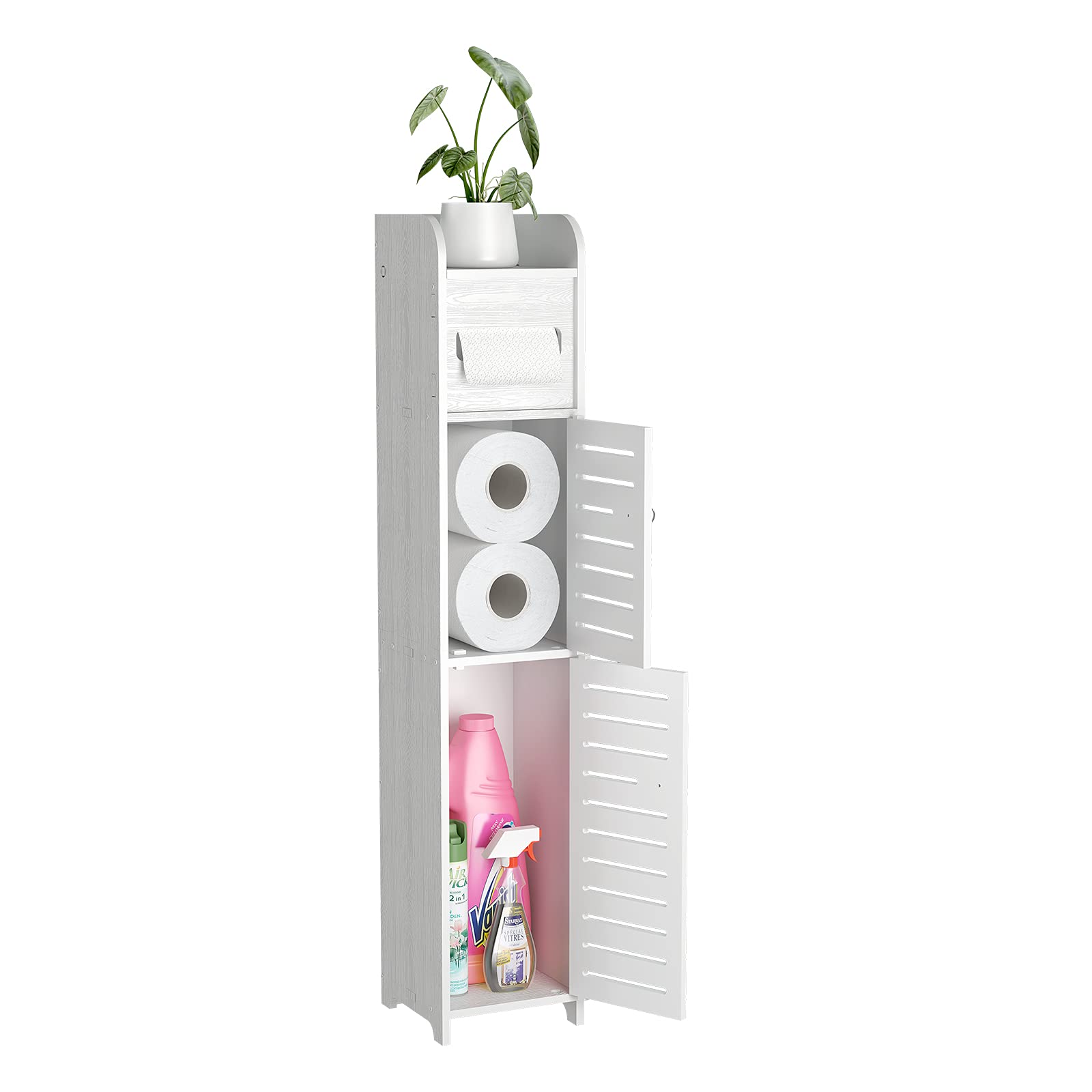 Buy WODETREE Small Bathroom Storage with Doors and Shelves, W6