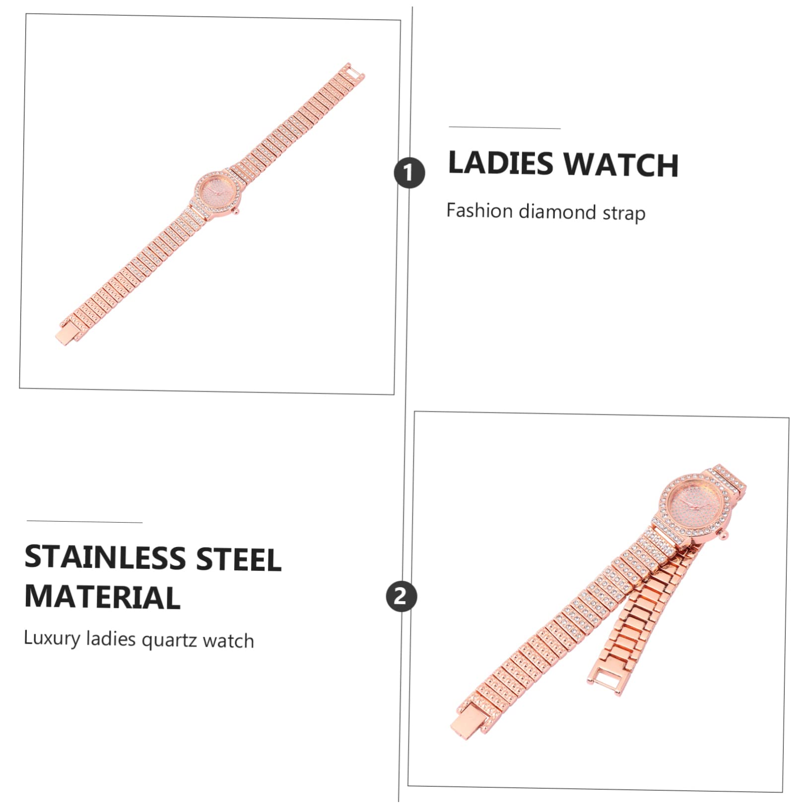 LIFKOME 3pezzi Orologio Da Donna Lega Con Strass Orologio Elegante Al Quarzo Con Bracciale Design Raffinato Per Ragazze e Donne Per Ogni Occasione