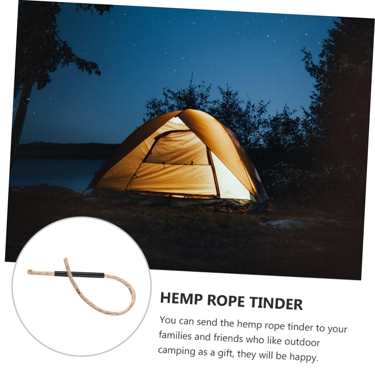 GANAZONO Rope Fire Starter Wick Lightweight Camping Accessory for Outdoor Survival Durable and Convenient for Hiking and Outdoor Cooking Supplies