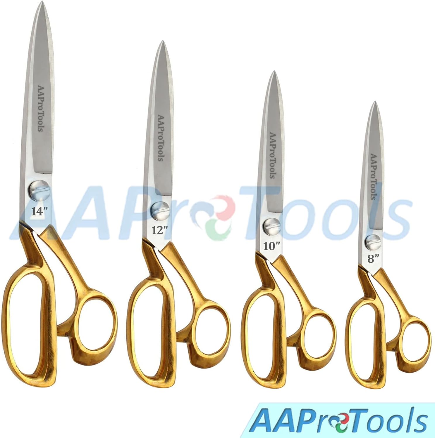 8",10",12", 14" Tailor Upholstery Scissors Shears Heavy Duty - Stainless Steel Gold Handle