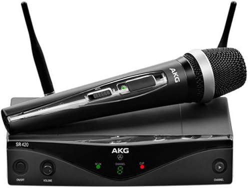 AKG Pro Audio WMS420 Vocal Set Banda Un sistema de micrófono inalámbrico con receptor estacionario SR420 y transmisor de mano HT420