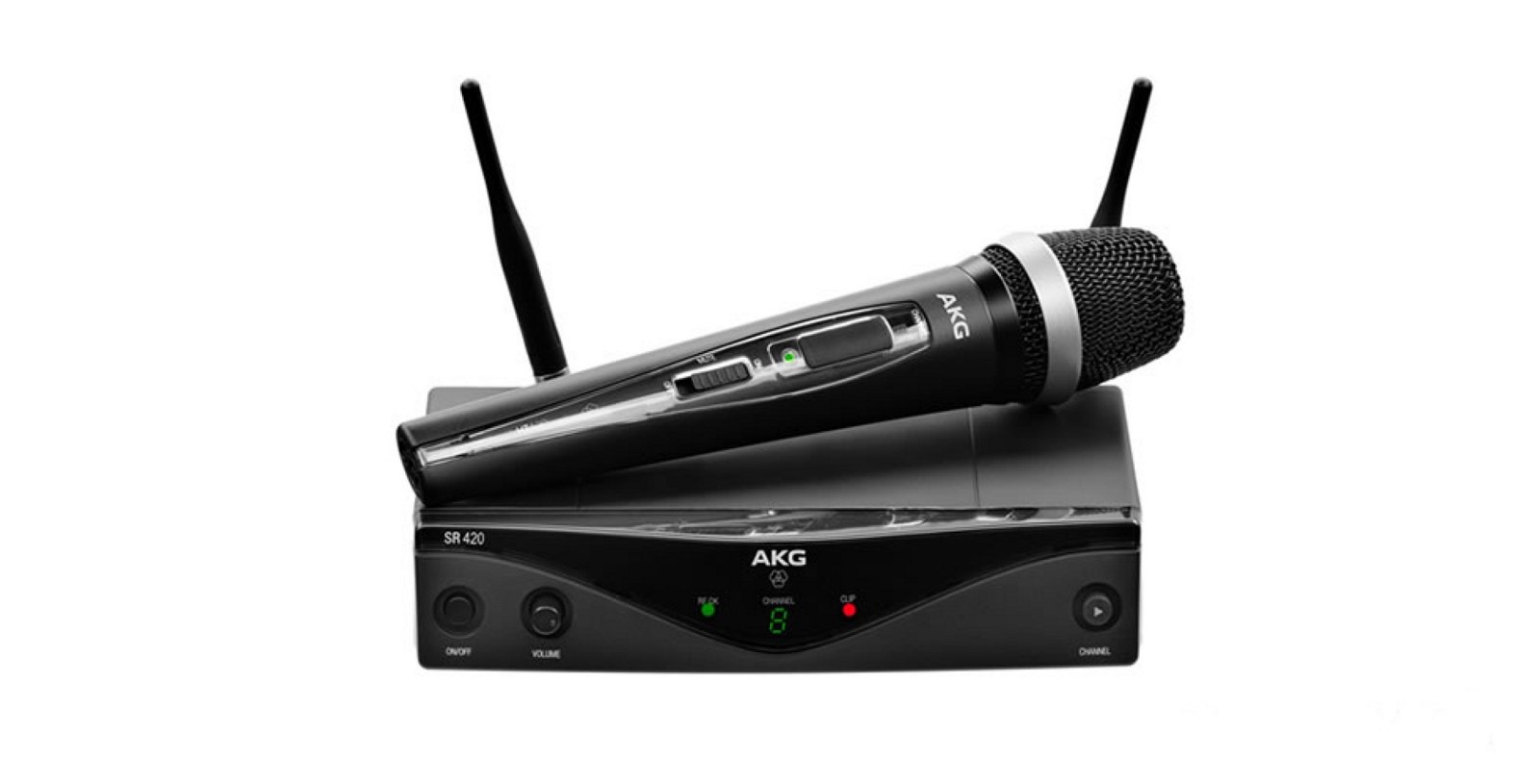 Pro Audio WMS420 Vocal Set Band A Wireless Microphone System with SR420 Stationary Receiver, and HT420 Handheld Transmitter