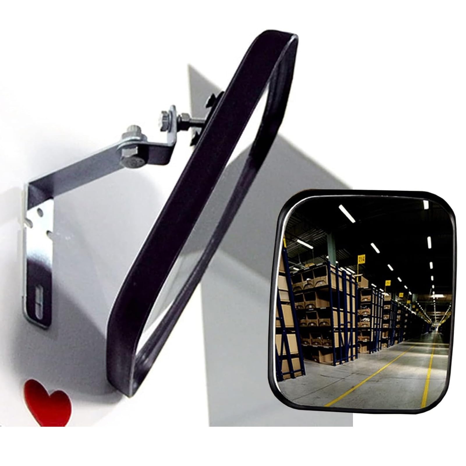 Specchio Stradale, Specchio Convesso, Specchio Stradale Rettangolare, Specchi convessi di Sicurezza grandangolari per Case, Passi carrai, posti Auto coperti, ospedali(20 * 24cm)