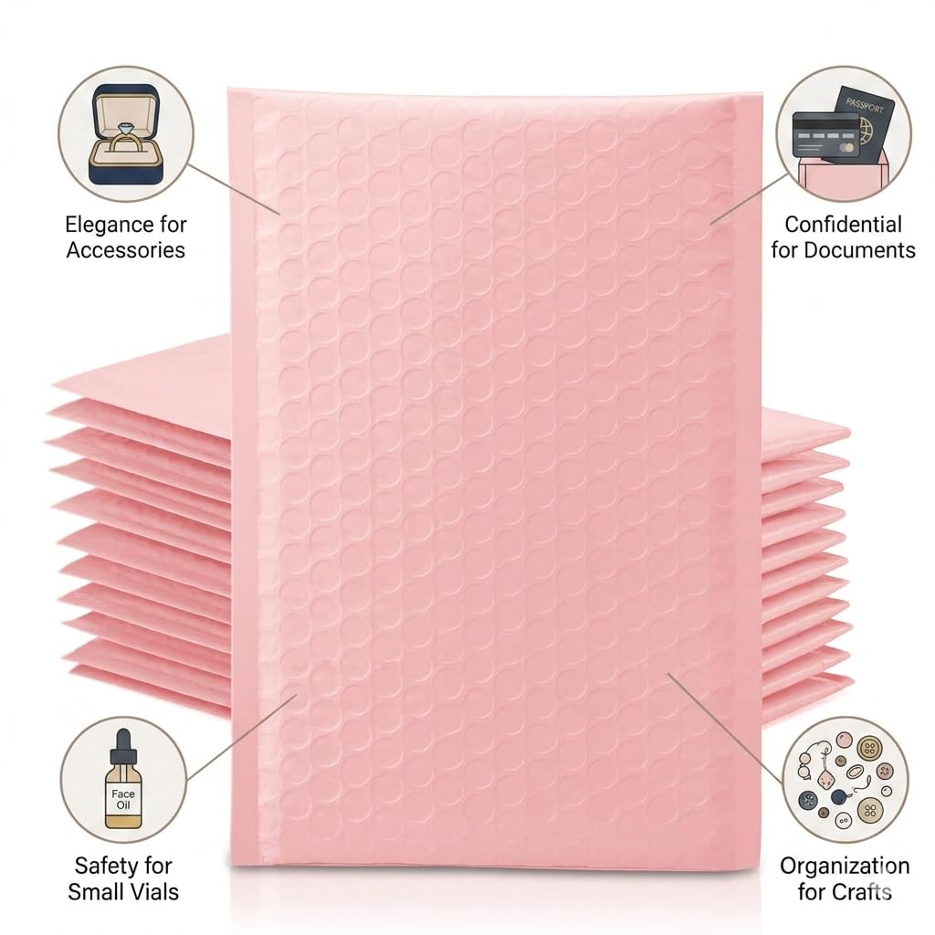 Switory 50piezas bolsa de burbujas, 10,2x17,8cm Sobres acolchados a granel, Bolsas Polymailer con forro de burbujas para envío, empaquetado, Envío por correo autoadhesivo