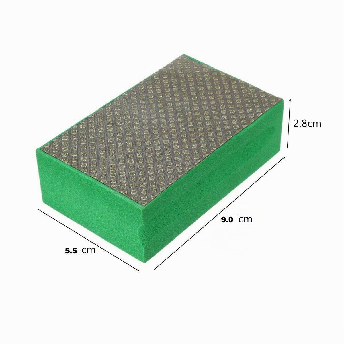 90 x 55 mm taco de lijar (de mano de diamante, sellos de mano de diamante en el pulido, 60 – 3000 granos, para el pulido de piedra, vidrio, azulejos, hormigón, granito, mármol