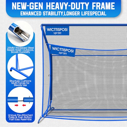 Golf Net with Extra Striking Net, 10x7ft Heavy Duty Golf Hit...